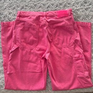 Rag & Bone Sid Carpenter Wide Leg Jeans Bright Pink Denim Size 27!